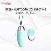 Green Bluetooth egg vibrator by it'spleaZure with wireless remote